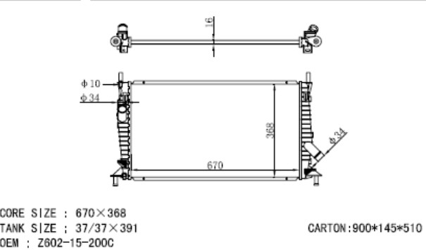 RADIATOR daewoo NUBIRA Saloon 1.4/1.8 UND KAI. MP96553378 